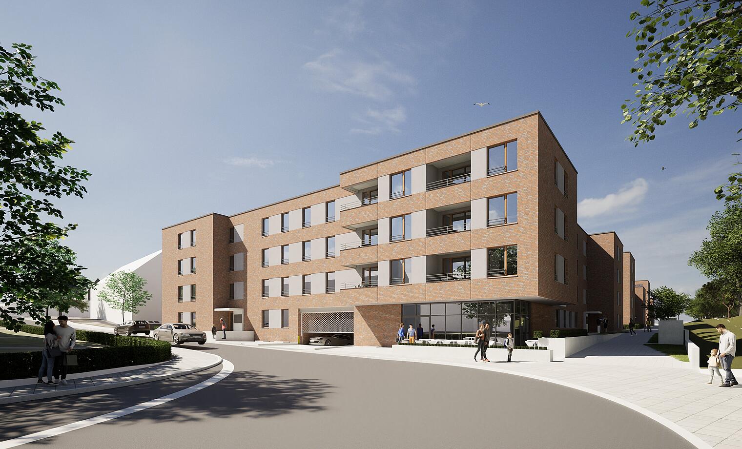 Wohnbebauung Tunnelweg Husum Neubau einer Wohnbebauung mit 112 WE und Tiefagarage